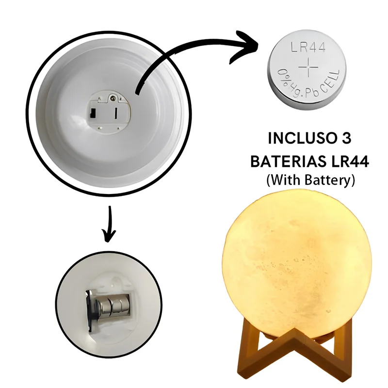 Moon Lamp – 3D Night Light with Wooden Stand