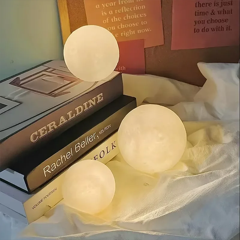 Moon Lamp – 3D Night Light with Wooden Stand