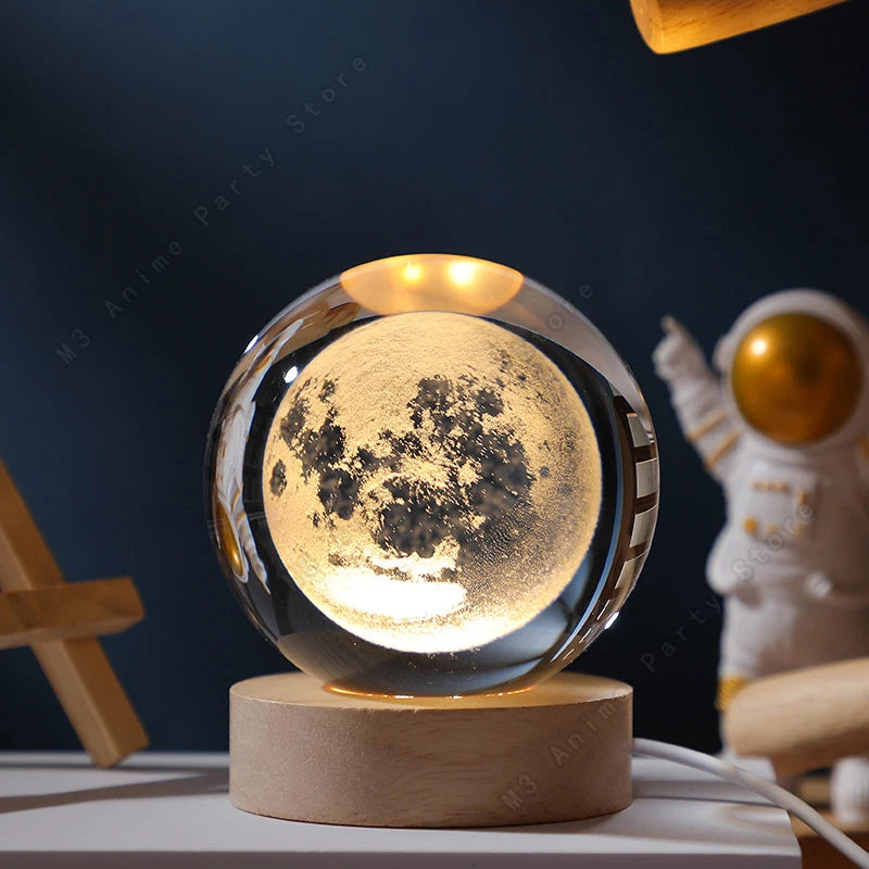 3D Crystal Night Light – Planet Ball