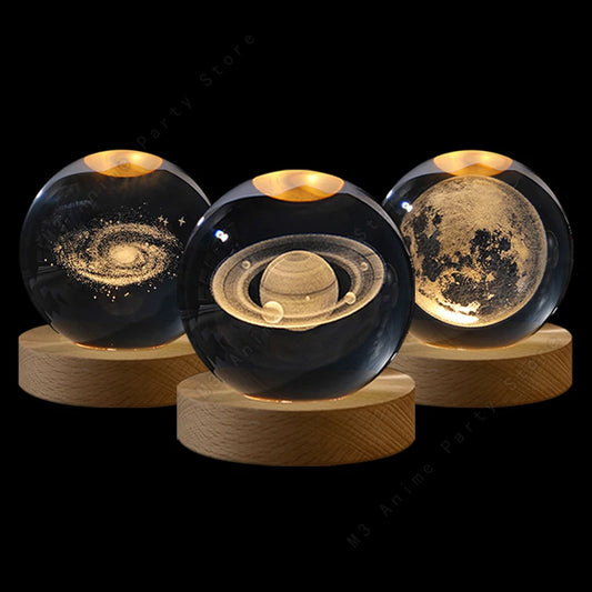 3D Crystal Night Light – Planet Ball