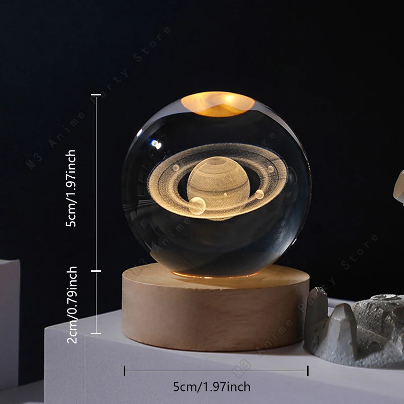 3D Crystal Night Light – Planet Ball