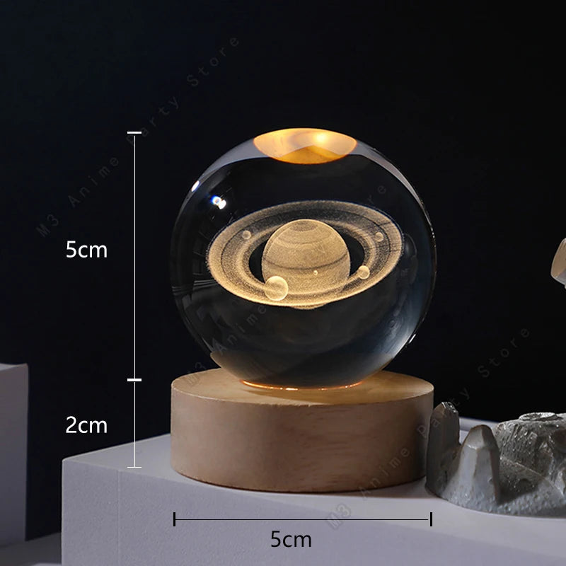 3D Crystal Night Light – Planet Ball