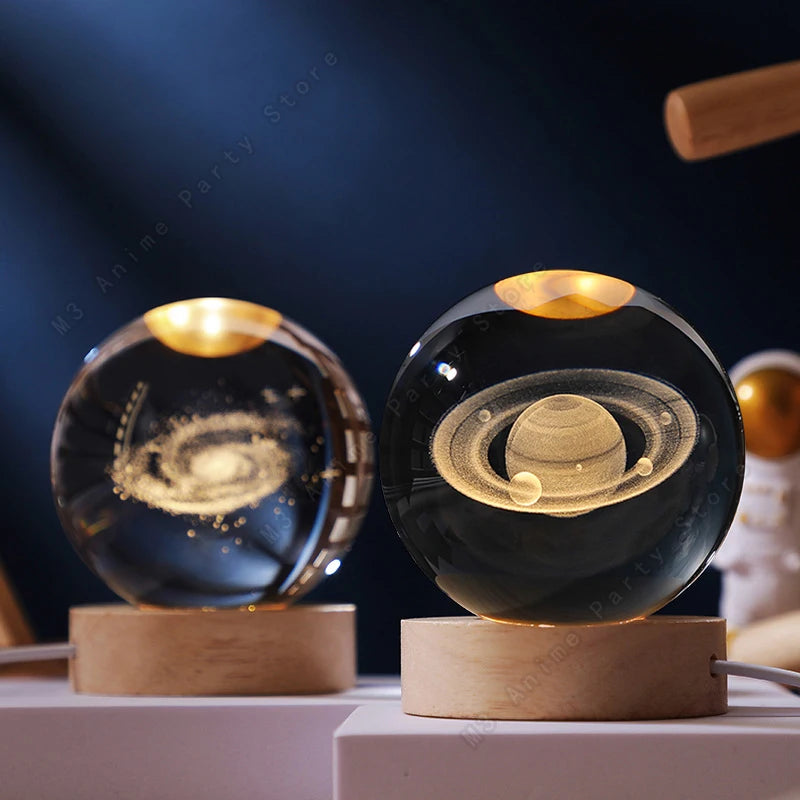 3D Crystal Night Light – Planet Ball