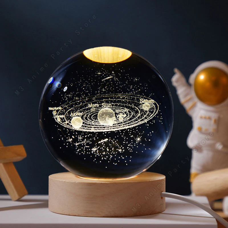 3D Crystal Night Light – Planet Ball