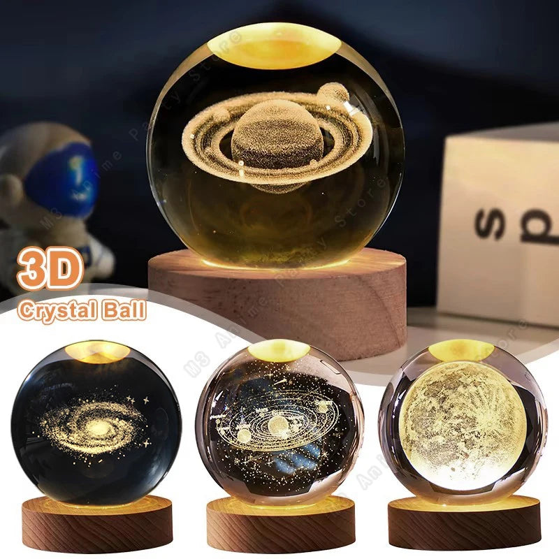 3D Crystal Night Light – Planet Ball