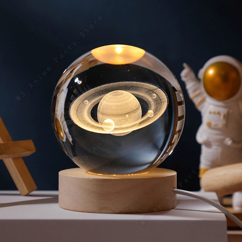 3D Crystal Night Light – Planet Ball